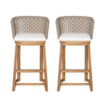Outdoor Acacia Wood Bar Stools (Set of 2)
