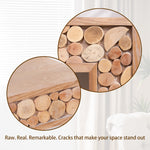 Rustic Wood Console Table with Natural Log Accents – 62" Entryway Table