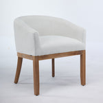 Mid Century Modern Upholstered Barrel Dining Chair with Arms
