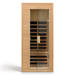 Hemlock One-person Far Infrared Roof Embedded Indoor Sauna Room Natural Hemlock 33.7x33.46x72.83 inches