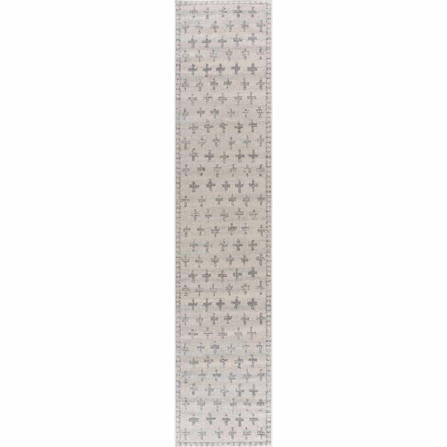 Tigris Swiss Cross Ivory&Gray Area Rug - Clearance