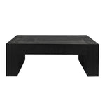 Modern Black Solid Wood Coffee Table, 49in Rectangular