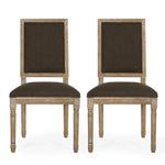 French Country Style Dining Chair with Upholstered Seating and Fluted Legs