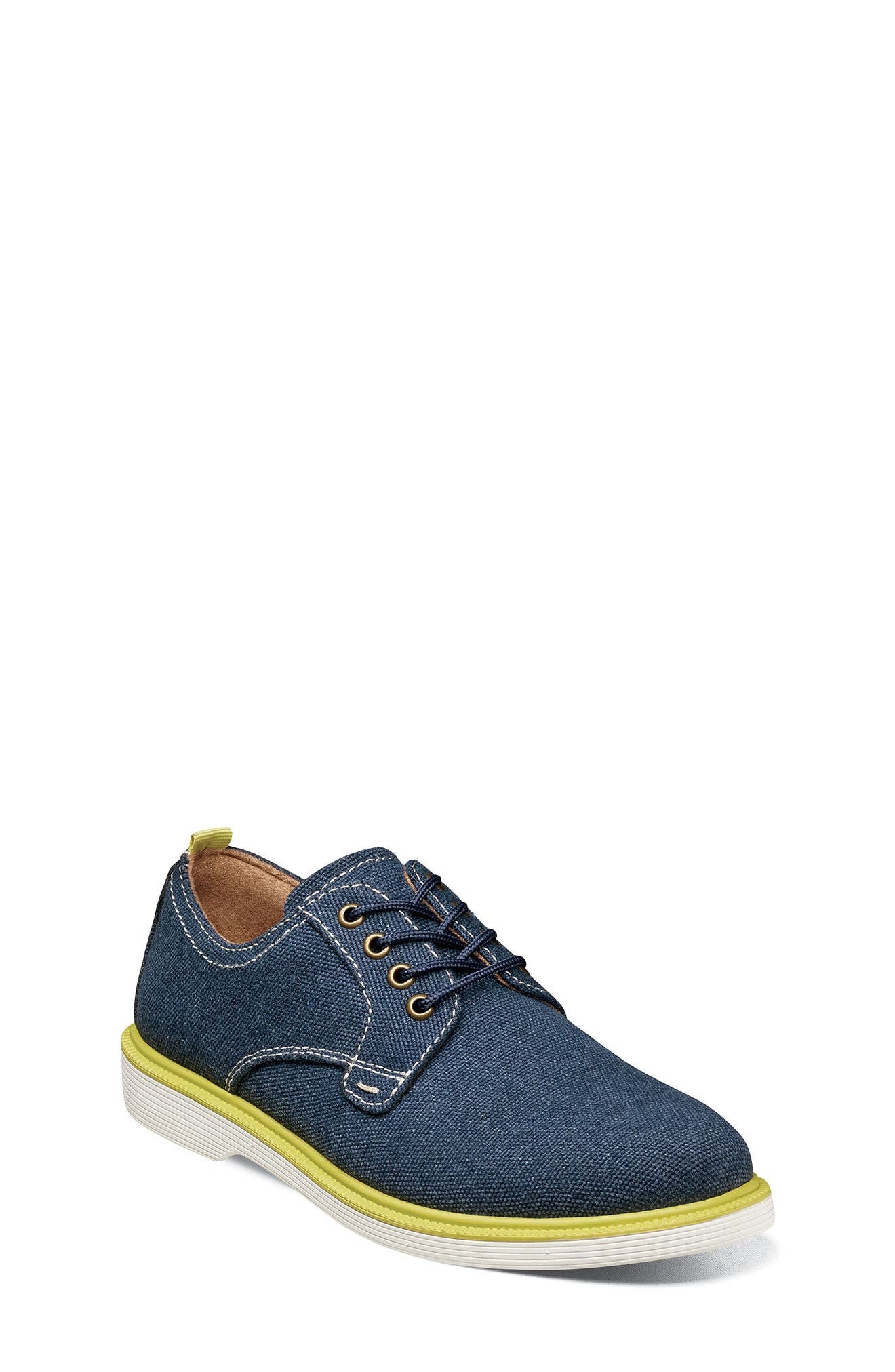 Boys Florsheim Supacush Blue Canvas Derby Shoes