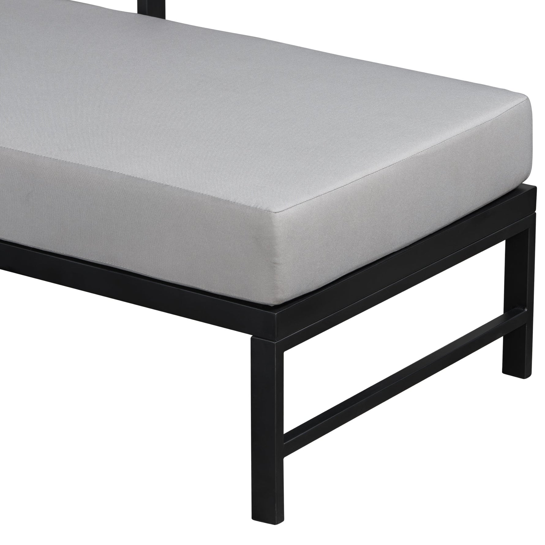 U_style Outdoor L-Shaped Sofa with Iron Frame and Ultra-Thick Cushions