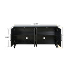 Carved Flower Door Large Storage Cabinet with Metal Handle