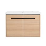 Bathroom Vanity Set With Resin Countertop Sink, 2 Doors