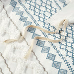 King/Cal King Cotton Printed Duvet Cover Set with Chenille