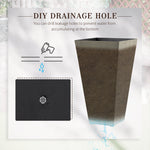 Outsunny Set of 3 Tall Planters with Drainage Hole, Gray