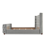 Brooklyn King Tufted Panel Bed Headboard and Footboard Set, Opal Grey Velvet