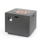 33" Outdoor Iron Square Propane Fire Pit - Brushed Brown