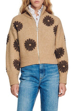 sandro Silas Zip Cardigan  Size 3
