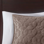 3 Piece Velvet Quilt Set Taupe Full/Queen