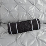 7 Piece Tufted Comforter Set Grey Queen