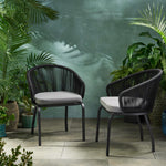 Outdoor Wicker Chair With Powder-Coated Iron Legs