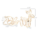 Outsunny 35' LED Reindeer Sleigh Outdoor Christmas Decoration