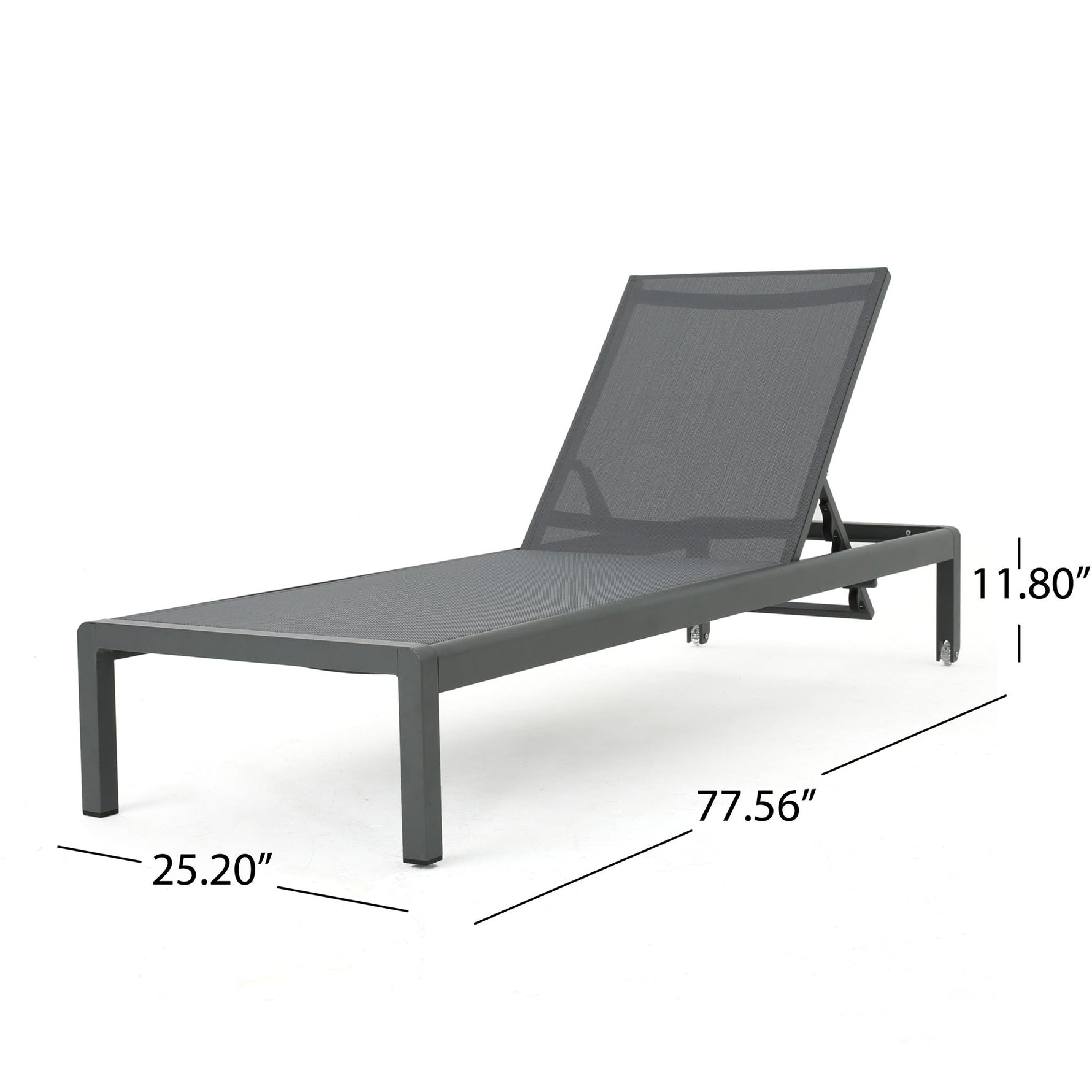 Outdoor Patio Chaise Lounge with 5 Reclining Positions