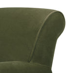 Alana 38" Lawson Accent Arm Chair Metal Casters, Olive Green Performance Velvet