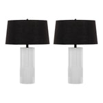 Petra 26" Contemporary Polyresin Table Lamp in Cream and Black - Set of 2