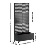 Metal Planter Box with Trellis, 73'x35'x16 Raised Garden Bed