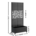 Metal Planter Box with Trellis, 73"x35"x16" Raised Garden Bed