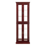 Lighted Curio Cabinet With Adjustable Shelves and Mirrored Back Panel
