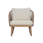 Acacia Wood Outdoor Club Chair, Curved Tub Design Patio Chair