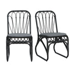 Outdoor Wicker Dining Chairs with Washable Cushion (Set of 2)