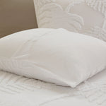 3 Piece Tufted Cotton Chenille Palm Comforter Set Off-White King/Cal King