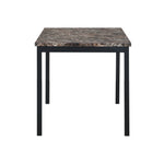 Furniture 5 Piece Metal Dinette Set with Faux Marble Top - Black