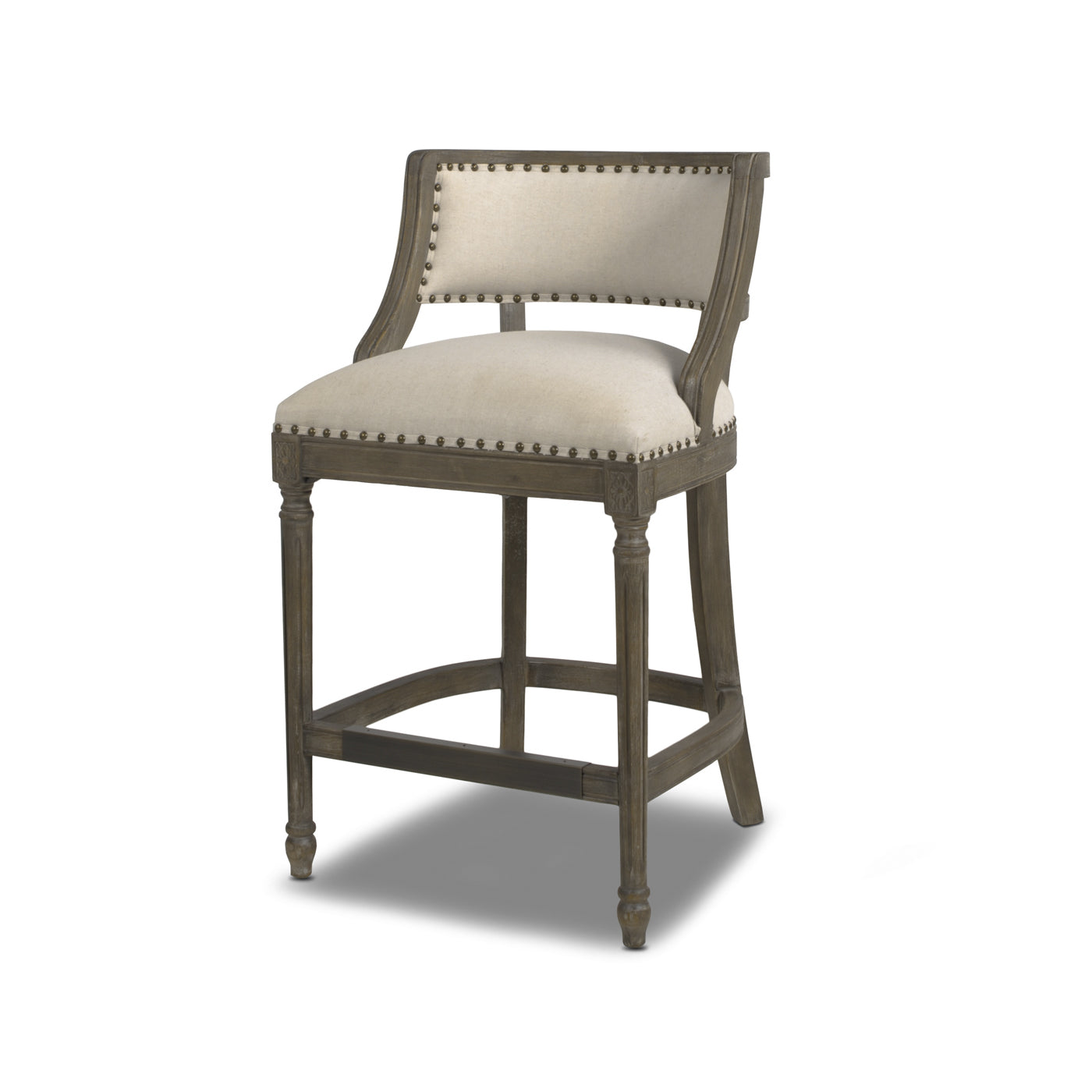 Paris 26.5' Farmhouse Counter Height Bar Stool with Backrest