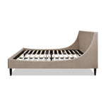 Aspen Vertical Tufted Headboard Platform Bed Set, King, Mink Beige Performance Velvet