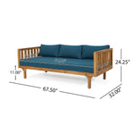 Claremont Patio Furniture Set: 3-Seater Daybed + Acacia Wood Table
