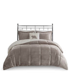 Full/Queen Plush to Sherpa Down Alternative Comforter Set