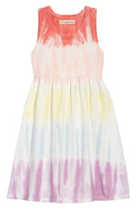 Racerback Tank Dress - Ivory Egret Multi Dye Stripe