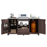 K&K 66.5' Outdoor Kitchen Island for Big Green Egg Grills