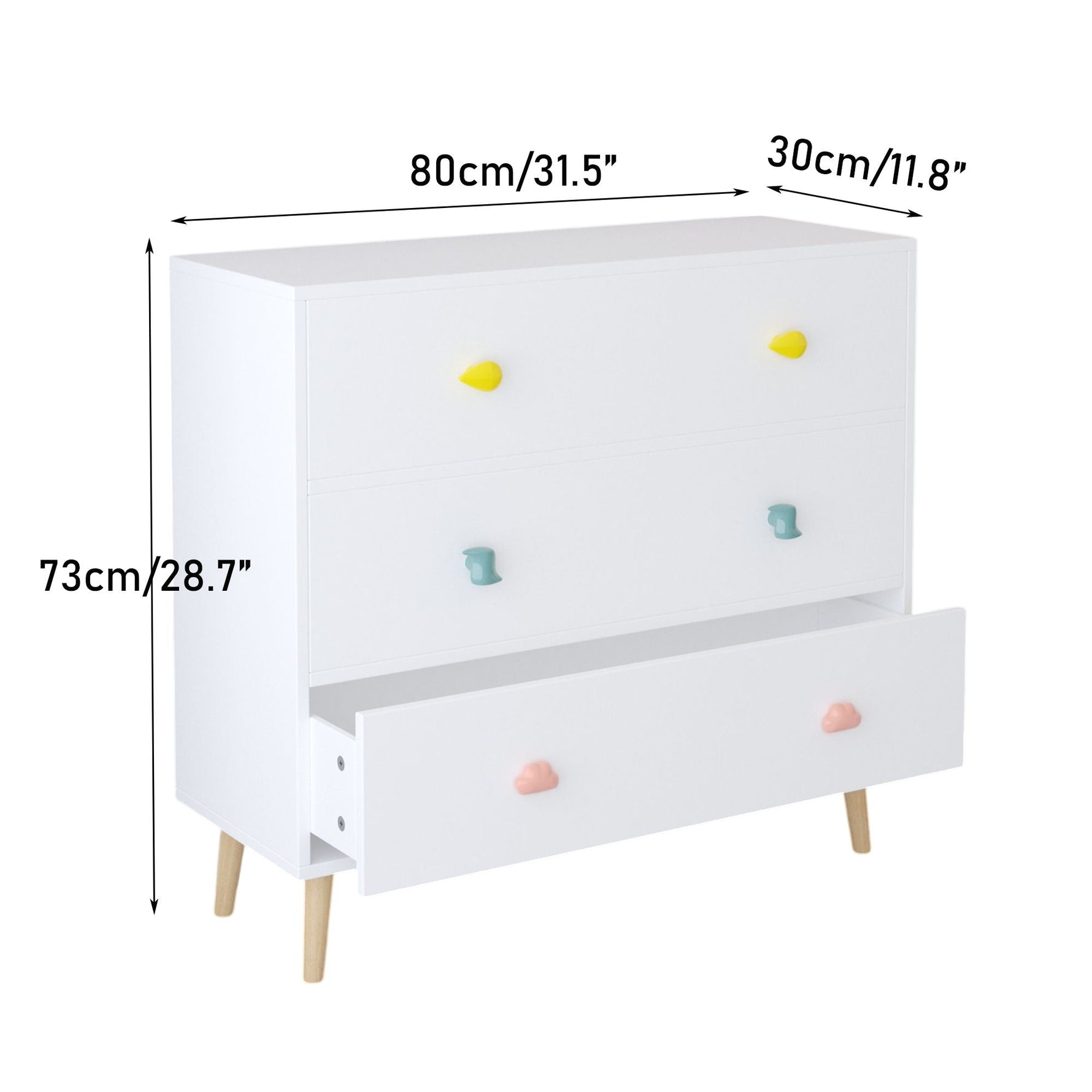 3 Drawer Dresser Storage Cabinet With Anti-Tip Safety