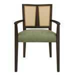 Mid Century Modern Arm Dining Chair Set with Rattan Backrest