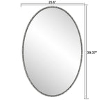Iron Art Oval Retro Mirror with Antique Effect in Silver