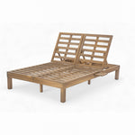 TREXM 5-Position Adjustable Backrest Double Chaise Lounge Outdoor