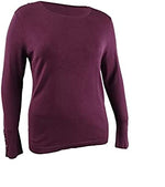 JM Collection Women's Button-Cuff Crewneck Sweater Purple Size 2 Extra Large