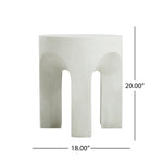 Outdoor MGO Round Top Side Table in Antique White