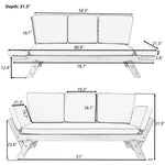 TOPMAX Outdoor Adjustable Patio Wooden Daybed Sofa Chaise Lounge