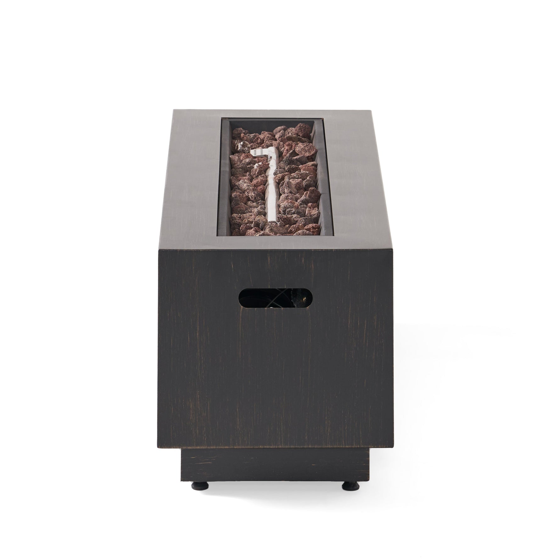 Modern Dark Grey 40' Outdoor Iron Propane Fire Pit