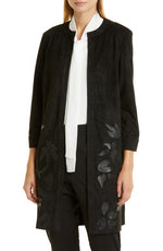 Misook Faux Suede Jacket in Black, Size Medium