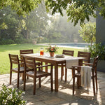7 Pieces Acacia Wood Outdoor Dining Set
