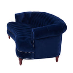 La Rosa Victorian Chesterfield Tufted Sofa, Navy Blue Velvet