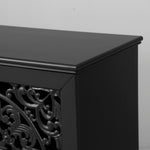 60" Antique Buffet Cabinet with Floral Carvings