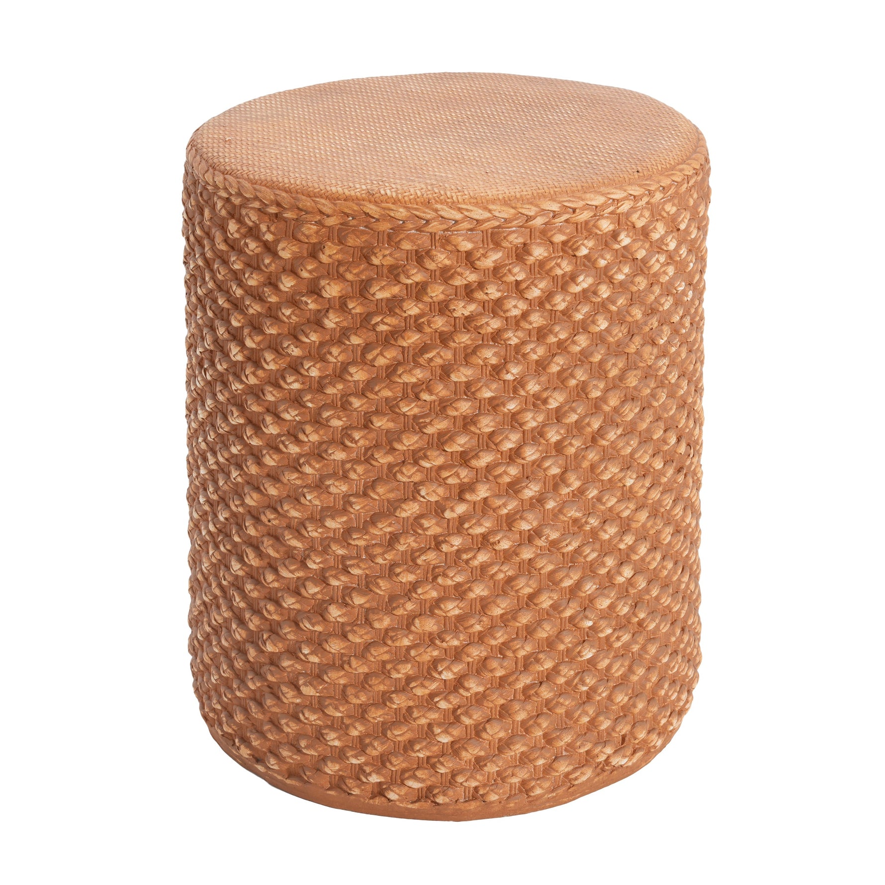 Evie Outdoor Patio Round MGO Side Table Brown