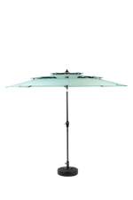 Aluminium 10ft 3 Tier Auto-Tilt Outdoor Patio Umbrella - Light Green